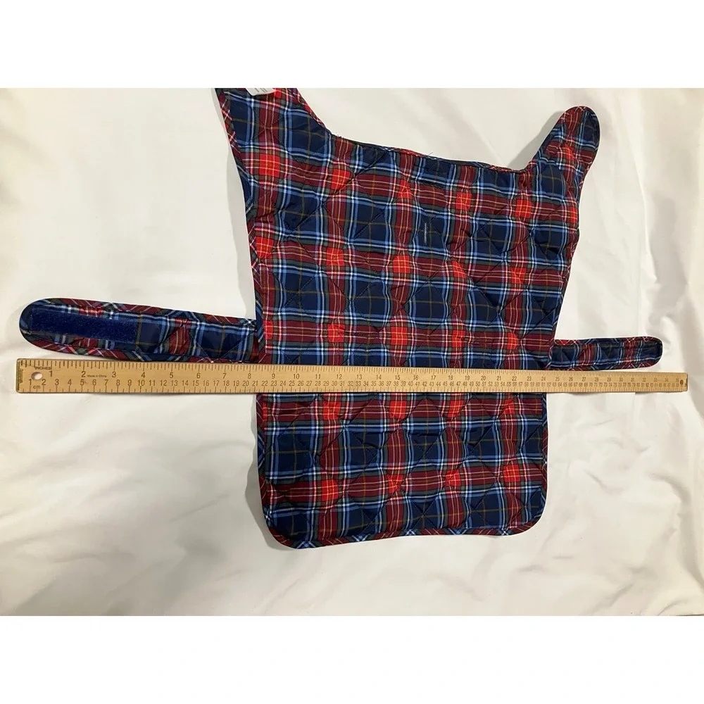 St. John's Bark Dog Coat Size Large Blue Red Plaid